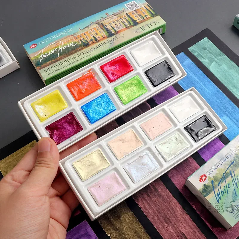 Watercolor Paint Set Solid Pigment - 2024 New White Night Master pigmento