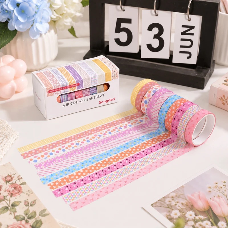 Scrapbooking - 10 rotoli di nastro adesivo decorativo