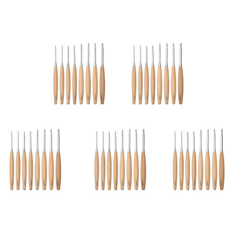 Wooden Crochet Hooks Ergonomic Handle - M12K-40 pezzi, uncinetti da uncinetto in